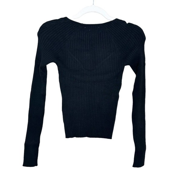 NWT L*SPACE  Camryn Fitted Ribbed Sweater Black XS - Picture 4 of 6